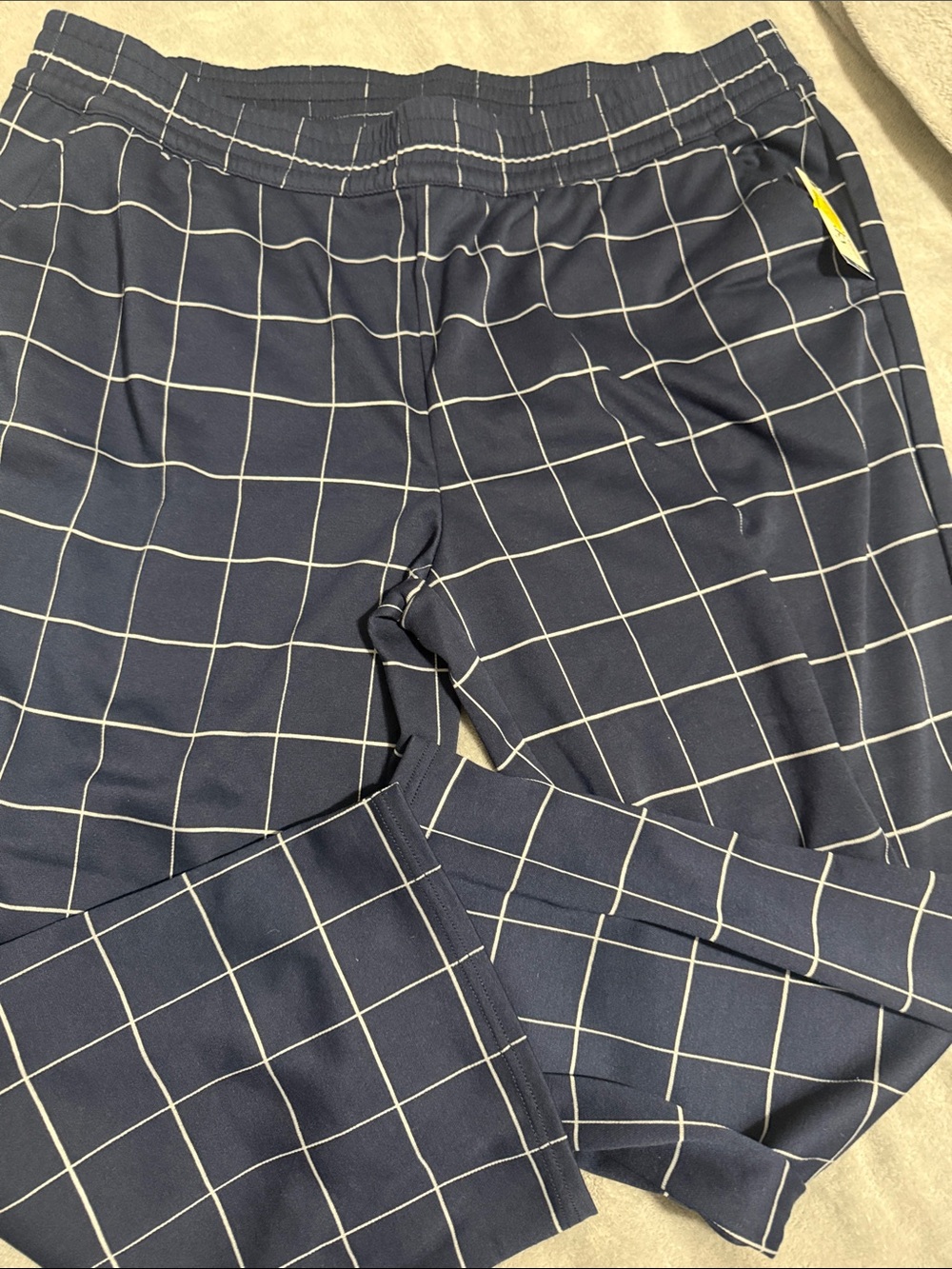 Terra & Sky Navy Windowpane Jogger Pants